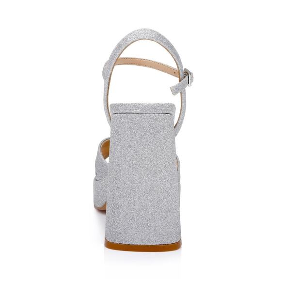 Jewel Badgley Mischka Rainbow Chunky Platforms 9 Silver Glitter JW4628 NWT‎ $129 - Picture 10 of 13